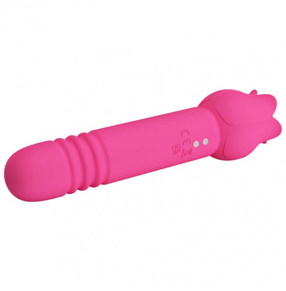 PRETTY LOVE - Chaley Tongue Licking Thrusting Vibration Massager (Chargeable - Red Rose)